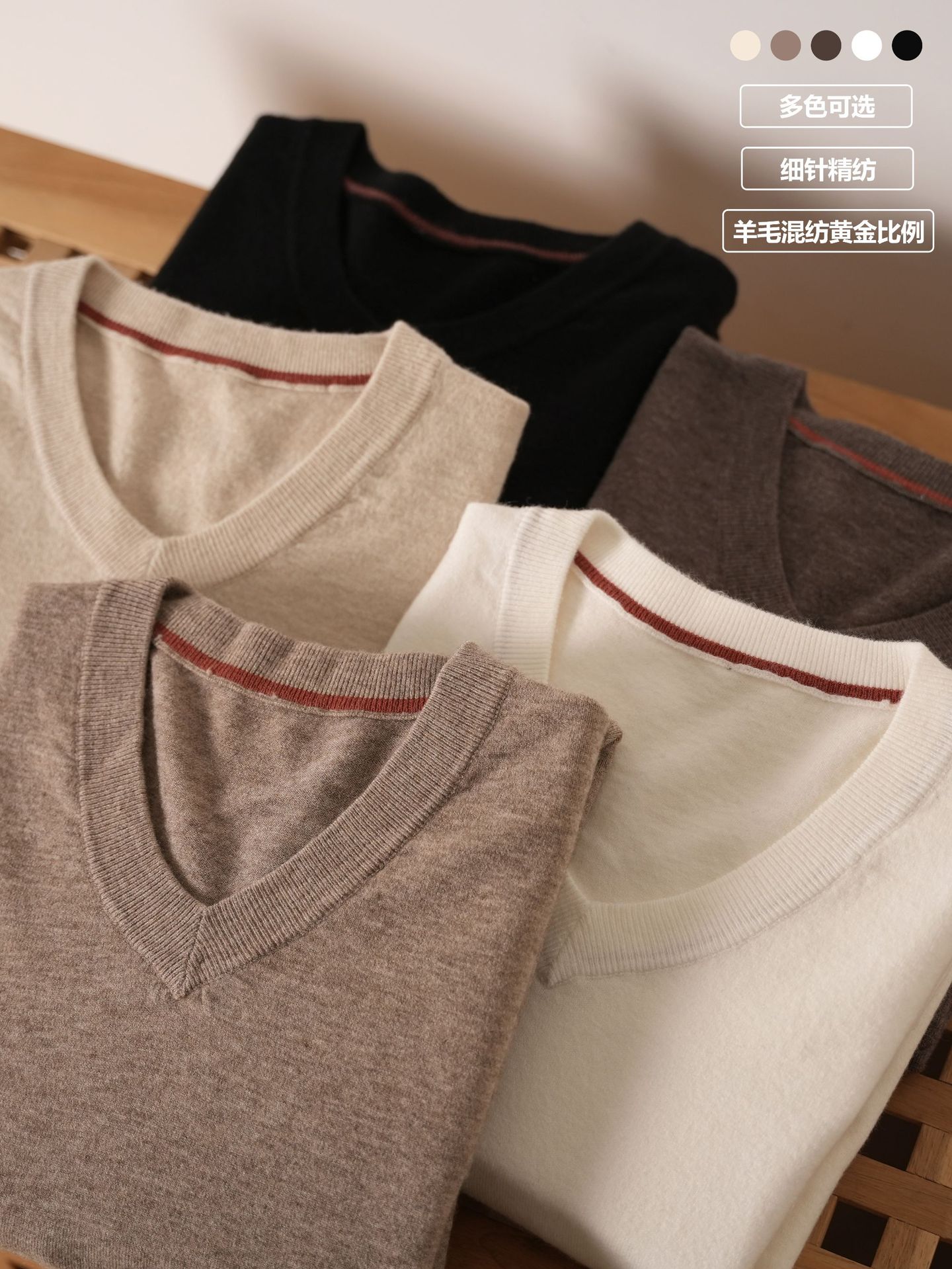 Transfronterizo de hombre otoño y invierno 2025 nuevo hombre cuello en V suéter de lana casual suéter de overhead suéter de punto camisa superior