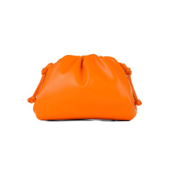 雲朵包褶皺夾子小號包包女韓版純色軟皮手拿包晚宴單肩包女餃子包