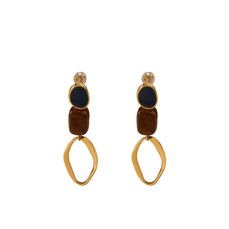 retro matte long geometric elegant fashionable earrings
