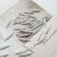 新款5*25mm水滴吊针AB幻彩串珠苗族少数民族服装头饰配件花边吊坠