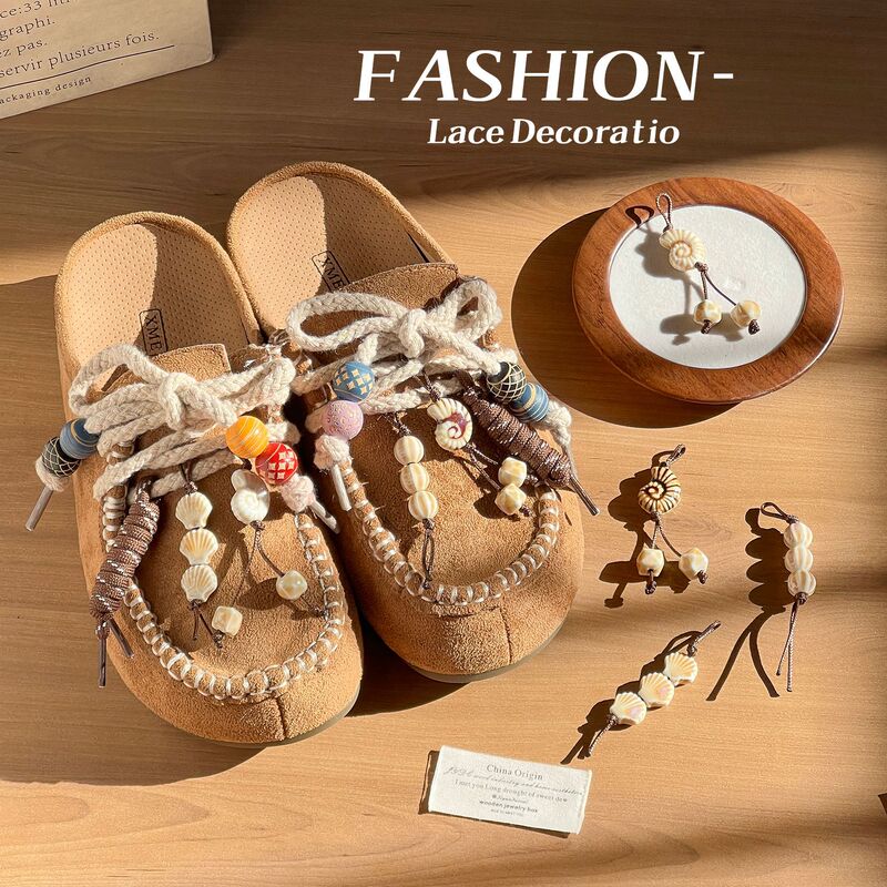 New Conch Shell Beaded Shoe Charms, Ocean-Themed Shoe Bag Ornaments, Ceramic Ornaments, DIY Shoe Decorations, Shoe Buckles