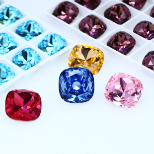 Dongzhou Crystal K9 Pointed Bottom Diamond DIY Jewelry Accessories 12mm Large Fat Square Diamond Clothing Shoe Bag Decorative Diamond Manicure Diamond