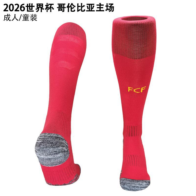 26 club tailandés Copa del Mundo calcetines de fútbol para hombres toallas profesionales sobre la rodilla antideslizante calcetines gruesas para adultos y niños