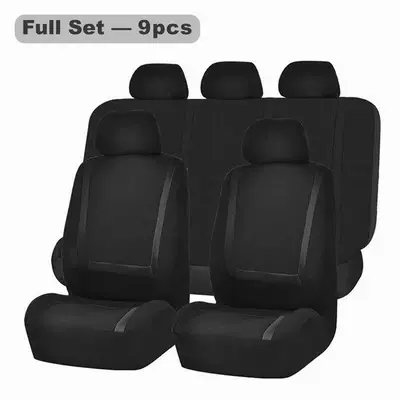 Foreign Trade Promotion Polyester Mesh Seat cushion, seat cover - black-9-piece-set