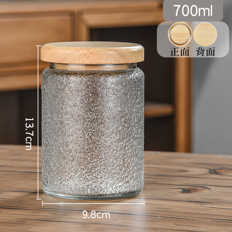 Taza de vidrio sellada Retro Begonia Pattern Glass Jar Household Snack Nut Storage Jar Size Combination