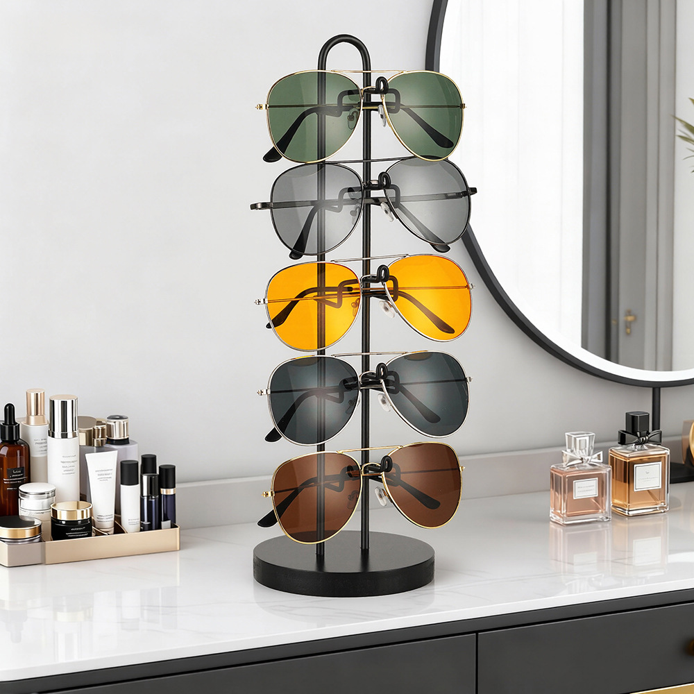 외국 무역용 5단 안경 진열대 검정 철제 분해 가능 화장대 선글라스 액세서리 진열 소품