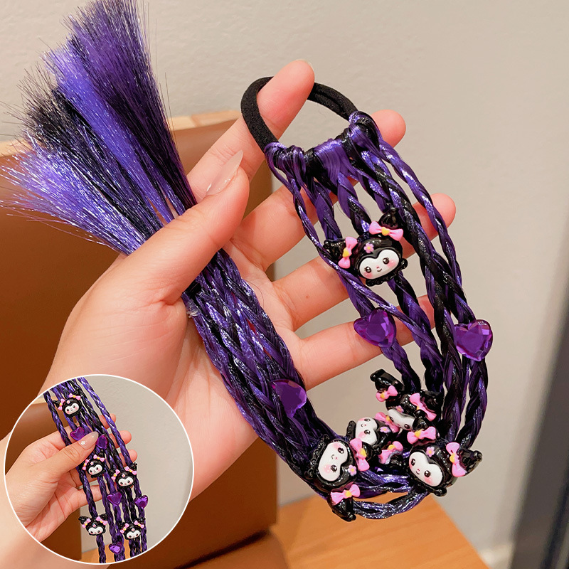 Niña dulce y fresco muñeca trenzada sucia Kullomi niños peluca de dibujos animados trenzada anillo de pelo trenzado artefacto de la correa de goma cuerda de pelo