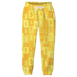 跨境欧美外贸热销3D数码印花卡通金币美元钞票男童装休闲宽长裤卫