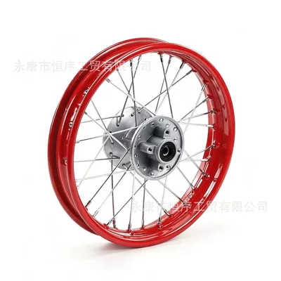 wheel hub 1.9x12inch steel rim | Motorcycle wheel hub - rear-wheel-hub-185x12-red-rim