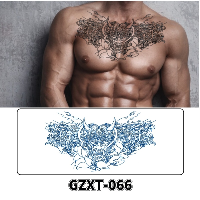 Pegatinas de tatuaje de jugo de pecho de flores pegatinas de tatuaje de hierbas de brazo grande de flores sudor impermeable media hoja alas de flores pegatinas de tatuaje al por mayor