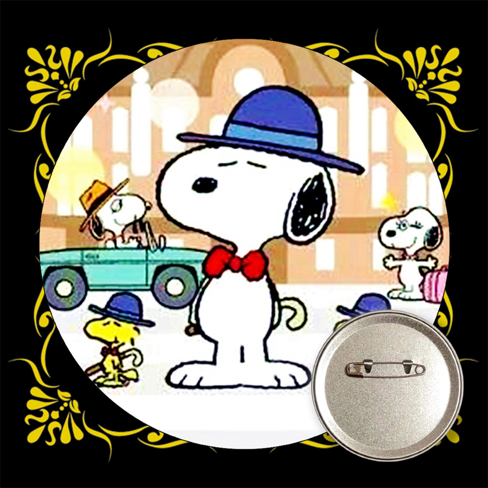 Snoopy bar transfronterizo insignia broche de estaño metal medallas conmemorativas anime periferia al por mayor