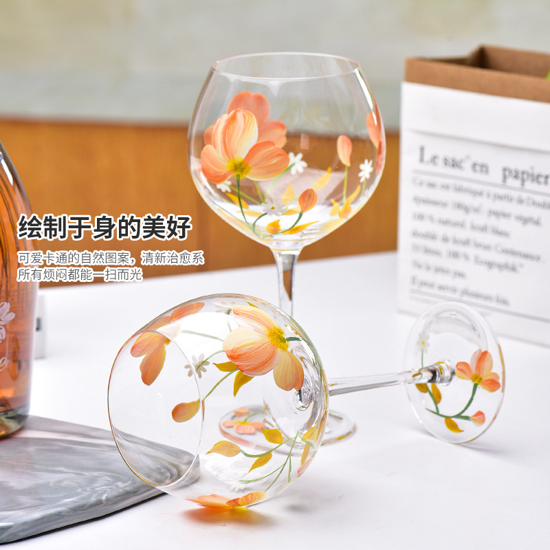 Copa de vino de cristal de color copa de vino de degustación copa de cerveza del hogar fábrica de vidrio taza de vidrio al por mayor