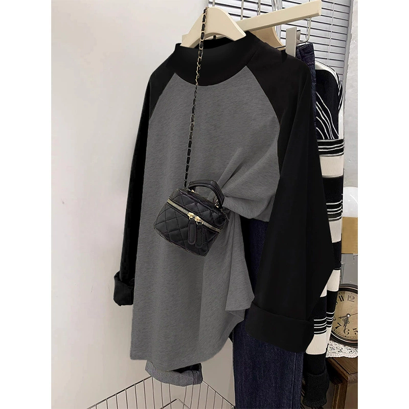 Delong среднего и длинного полувысокого воротника рукава с длинными рукавами