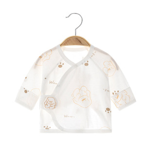 Newborn Baby Half-Back Summer Style Boneless Pure Cotton Ultra-Thin Newborn Pajamas Full Moon Monk Suit Baby Top Air Conditioner