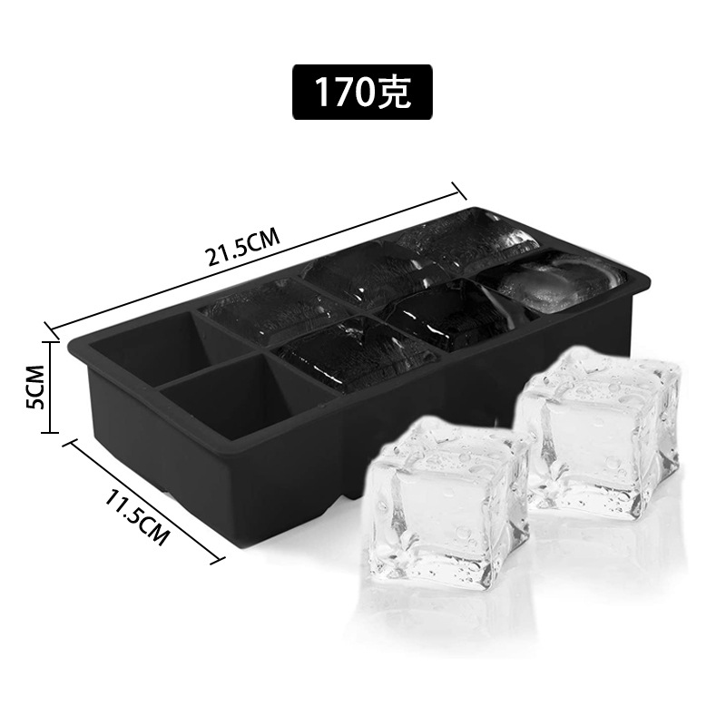 Venta caliente de Amazon 6 moldes de cubitos de hielo de silicona grandes, fáciles de desmoldar, películas de hockey sobre hielo congeladas rápidamente, moldes de fabricación de hielo