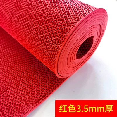 pvc hollow floor mat toilet bathroom pool non-slip mat kitchen mesh foot mat carpet floor mat (Avtomobil döşəmə paspasları) - 35mm-foot-thick-red-9060cm