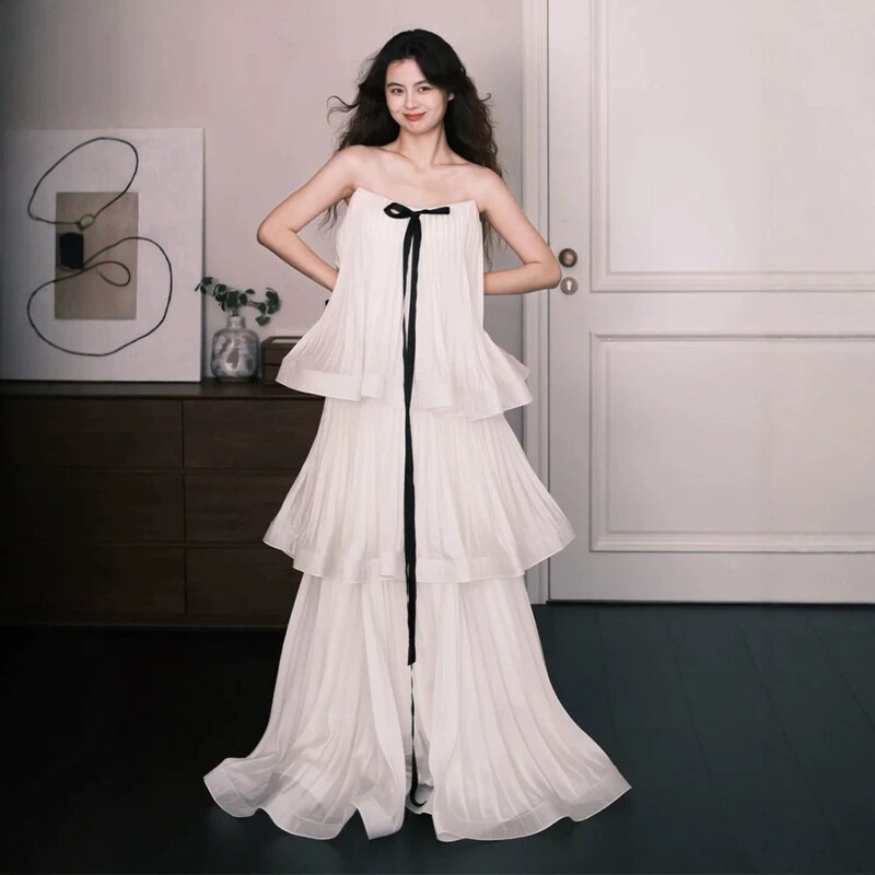 AliExpress White Niche Strapless Engagement Light Wedding Dress 2026 New Model Birthday Party Dress Manufacturer Supply AliExpress White Niche Strapless Engagement Light Wedding Dress 2026 New Model Birthday Party Dress Manufacturer Supply