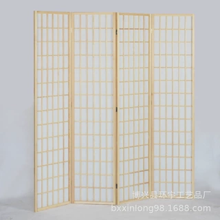 日式屏风可移动折叠家居木质客厅隔断办公室酒店落地格子多功能