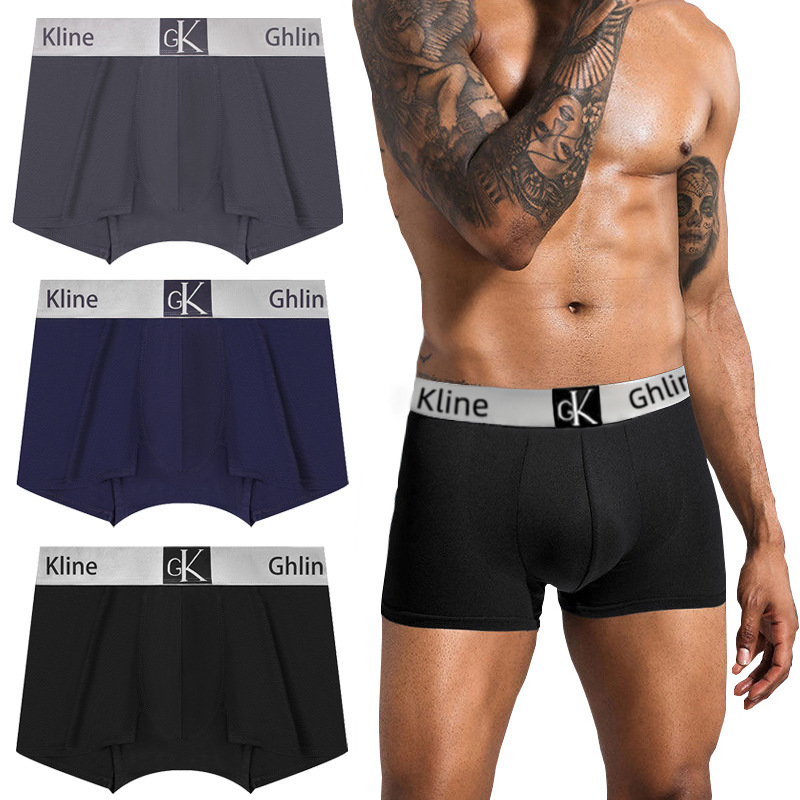 High-End Plus-Size Men's Slim-Fit Underwear That Is Not Easily Deformed, with Double-Layered Crotch and Breathable Pure Cotton Boxer Briefs