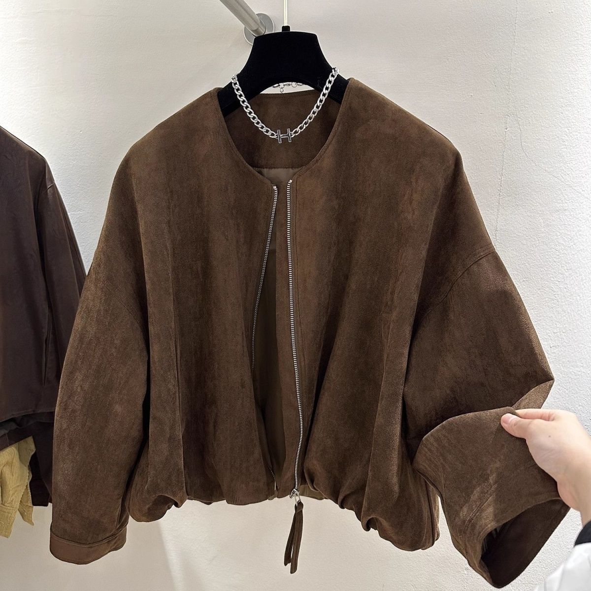 Maillard Suede Jacket Women's 2025 Spring and Autumn American Retro Loose Slim Lazy Jacket Western Style Top