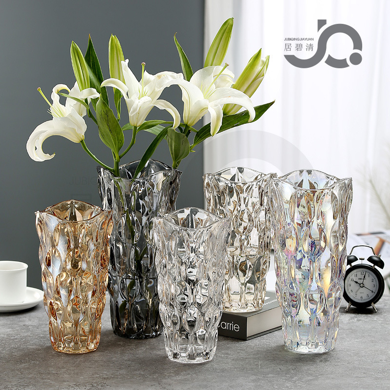 Nordic Light Luxury Ins Style Glass Vase High-end Sense Internet Celebrity Transparent Living Room Home Decoration Ornaments Lily Flowers