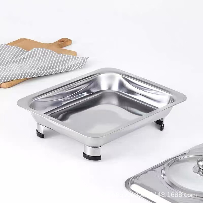 クロスボーダー資源可視エンボス組み合わせ蓋ガラス蓋プラスチックカバーセルフサービス炉ステンレス角型四脚食堂炉|undefined