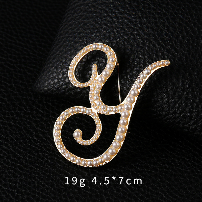 Fashion Letter Alloy Plating Inlay Pearl Womenu0027S Brooches