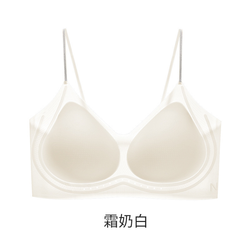 Finnafu estereoscópico barra de jalea de soporte suave camellia fragancia sin rastro se reúne ligera y transpirable sin anillo de acero ropa interior mujer