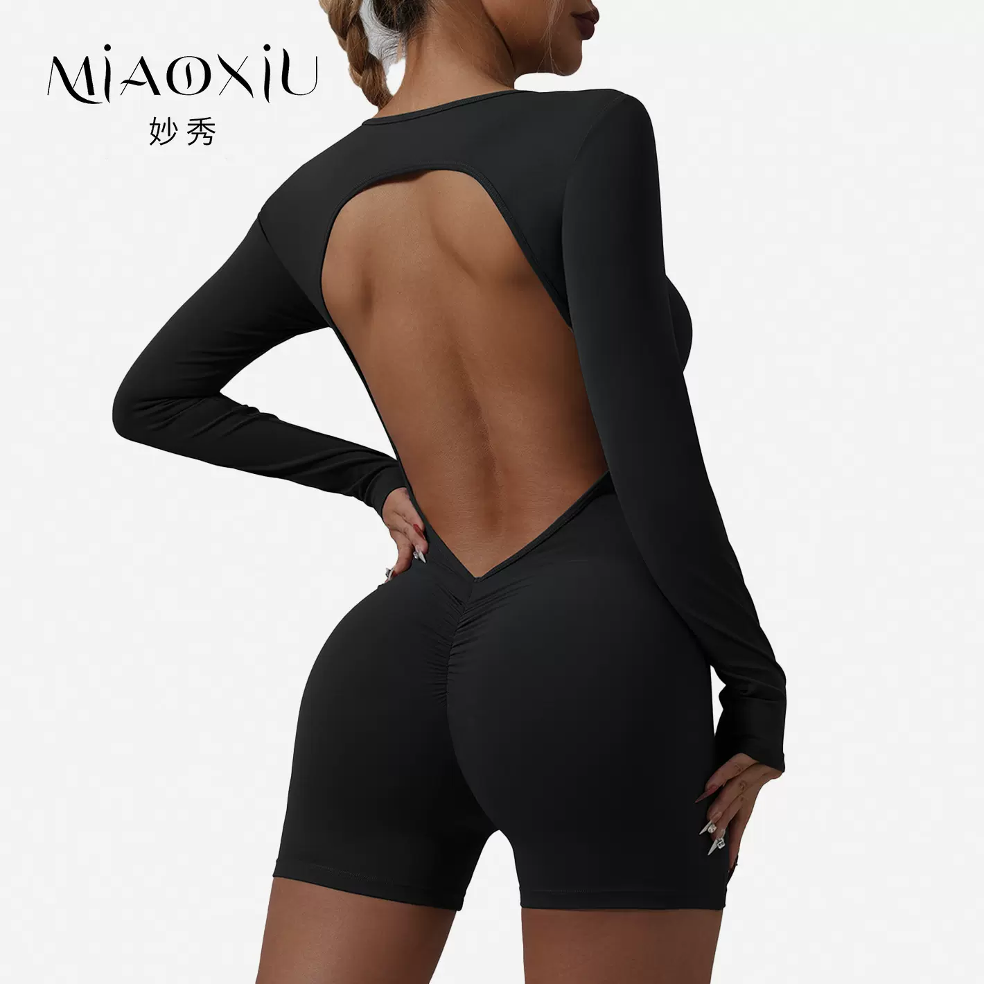 跨境爆款露背连体瑜伽服速干弹力紧身瑜伽运动好物提臀塑形健身服