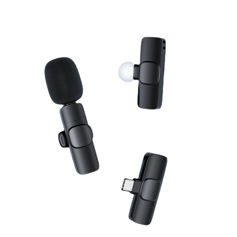 Двухканальный петличный микрофон 2.4G для мобильных телефонов, коротких видео, прямых трансляций на открытом воздухе, шумоподавления, записи и мониторинга.