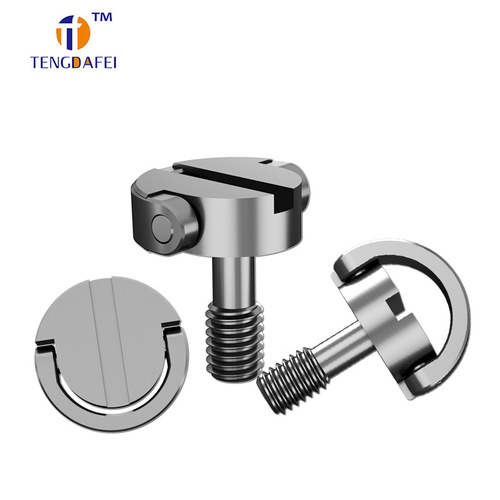 M3 Quick-Release Screw, Slotted and Hexagonal Eyelet, Stainless Steel, Round Head, Hand-Tightened Tripod Monitor Screw, Carbon Steel