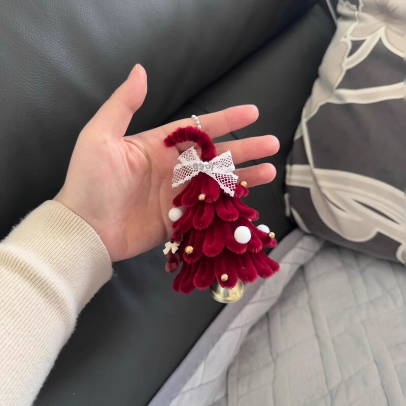 Casual Homemade Handmade Twist Stick Colorfulful Crooked Neck Christmas Tree Pendant DIY Material Package Christmas Gift Kindergarten