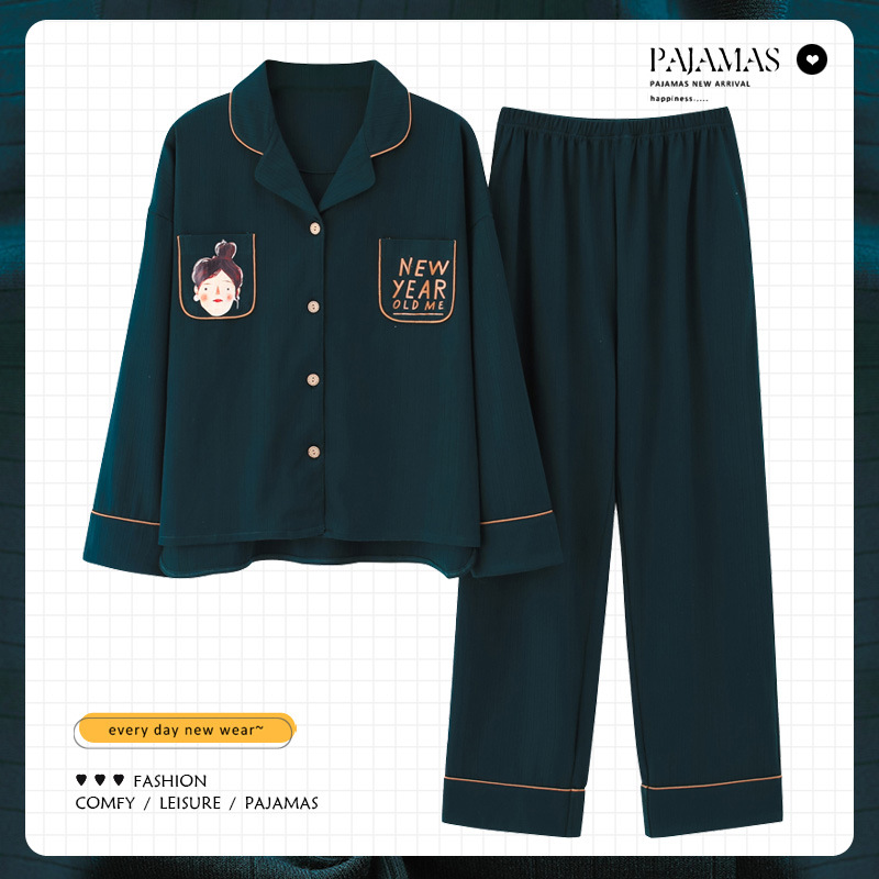 2024 pijamas de estilo nuevo para mujer primavera y otoño manga larga estilo delgado otoño e invierno servicio a domicilio novias y hermanas