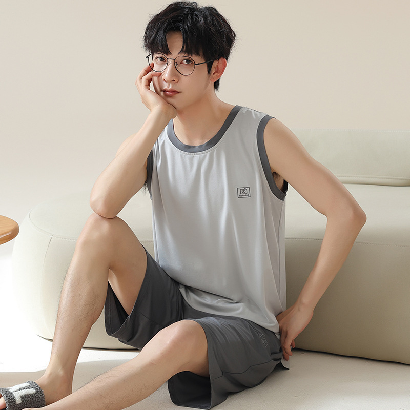 L-4Xl Modal Pajamas Men's Summer Short-Sleeved Shorts Thin Summer Plus Size Plus Size Home Clothes Set
