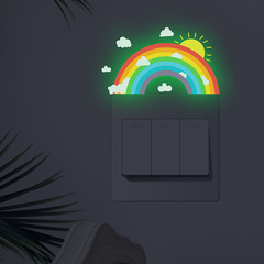YKP006 Glow-in-the-Dark Rainbow Switch Decal for Bedroom Living Room Entrance to Enhance Atmosphere, Decorative Wall Sticker, Wholesale Cross-Border