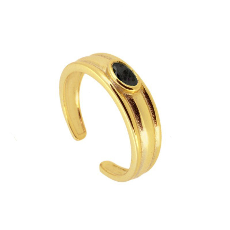 Anillo Abierto De 18k Geométrico Con Goteo De Aceite A Través De La Frontera Para Hombres Y Mujeres Anillo De Cobre De Moda Para Mujeres display picture 1