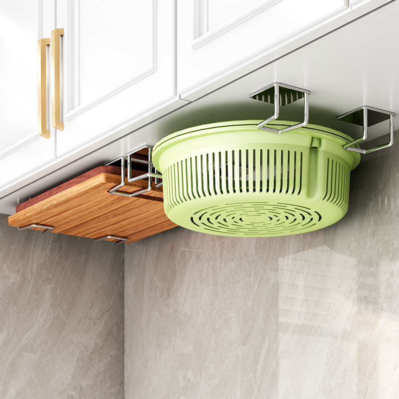 Acero inoxidable drenaje de agua marco de tabla de corte para cocina sin perforación adhesiva esponja de almacenamiento percha gancho de agua de acero