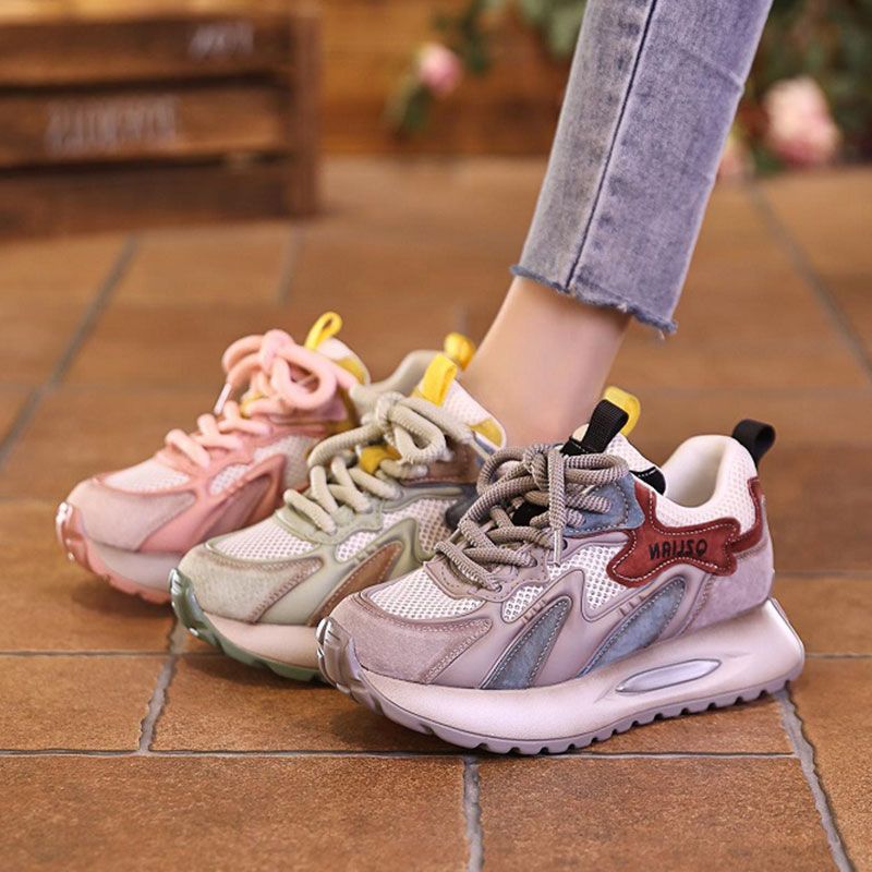 Foreign Trade Cross-border Torre Shoes Women's Mesh Thick Bottom Forrest Gump Shoes Women's Super Hot New Style Sports Casual Shoes for Small Men