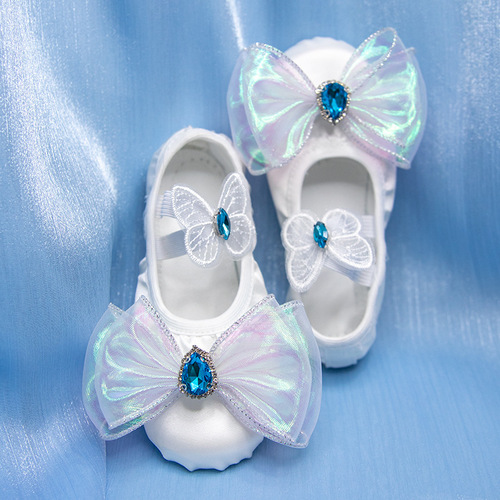 White children's dance shoes, soft-soled practice cat claw shoes, elegant ballet kindergarten performance dance shoes