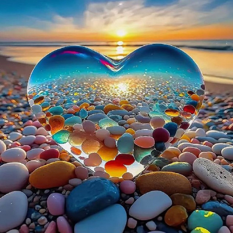 Transfronterizos 5D amor de la playa de diamantes cuadrados de diamantes completos cuadrados pintura de decoración de la sala de estar DIY al por mayor