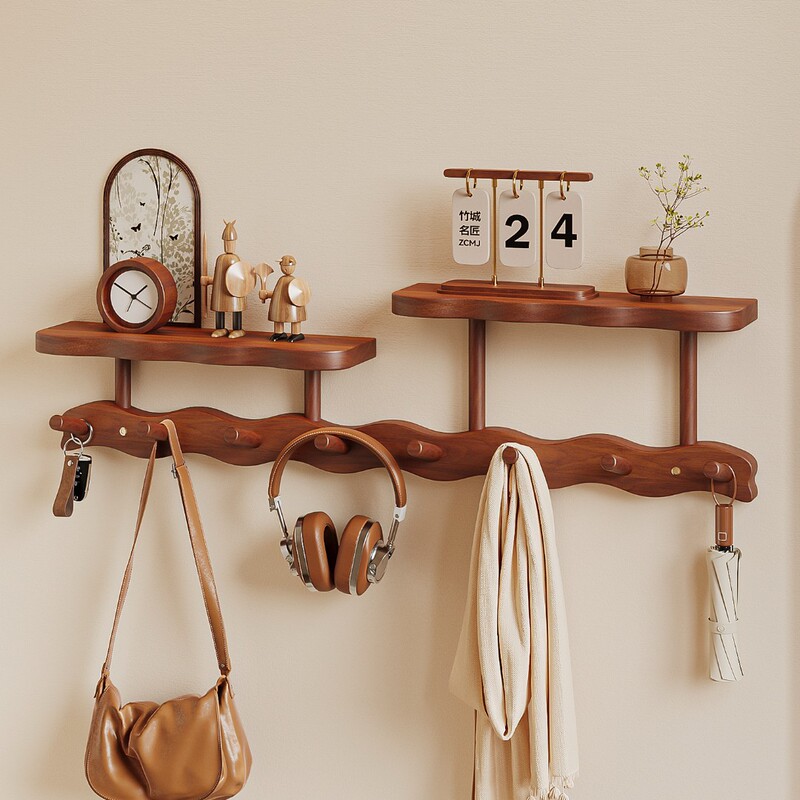 Water Ripple Wall-Mounted Coat Rack for Bedroom, Entryway, and Behind the Door, Multifunctional Hook Rack, Wall-Mounted, No Drilling Required