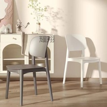 马卡龙色塑料餐椅现代简约餐厅带靠背椅子凳子家用加厚塑料
