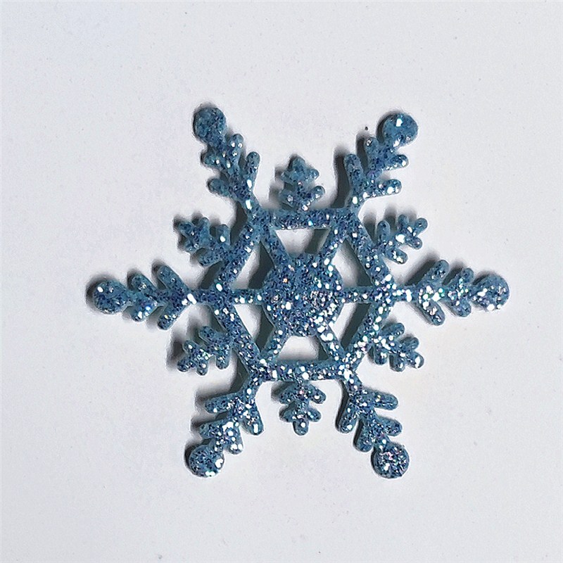 6.5cm雪花贴片圣诞节装饰皮革金点雪花片diy儿童饰品配件辅料批发