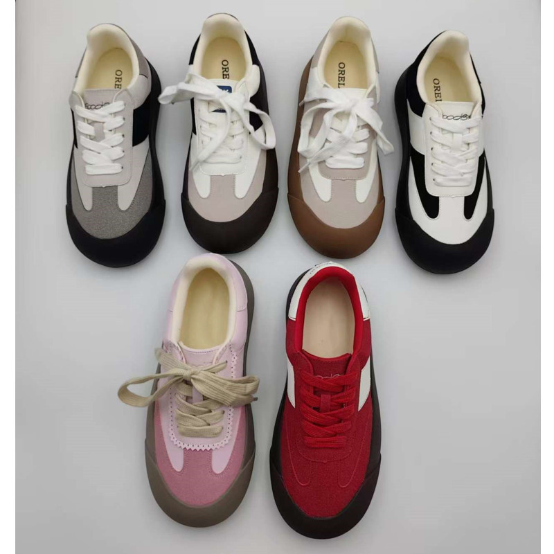 Goodbai Fluffy Shoes for Women 2024 New Retro Casual Shoes Versatile Thick-Soled Bread Couple Moral Training Shoes Trbottomy