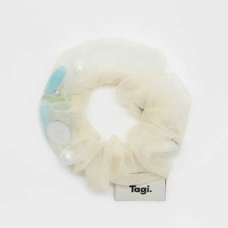 Tagi.亚克力珍珠装饰薄纱闪闪光泽珠珠发圈发绳小众百搭高级配饰|undefined