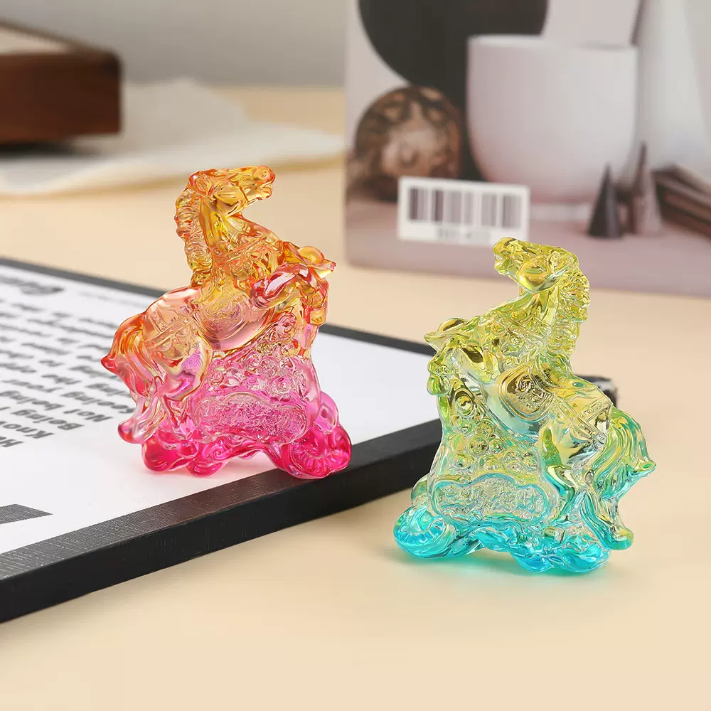 新款生肖马摆件创意属相水晶工艺招财小礼品家居装饰开业乔迁摆件