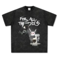 Washed black short sleeves