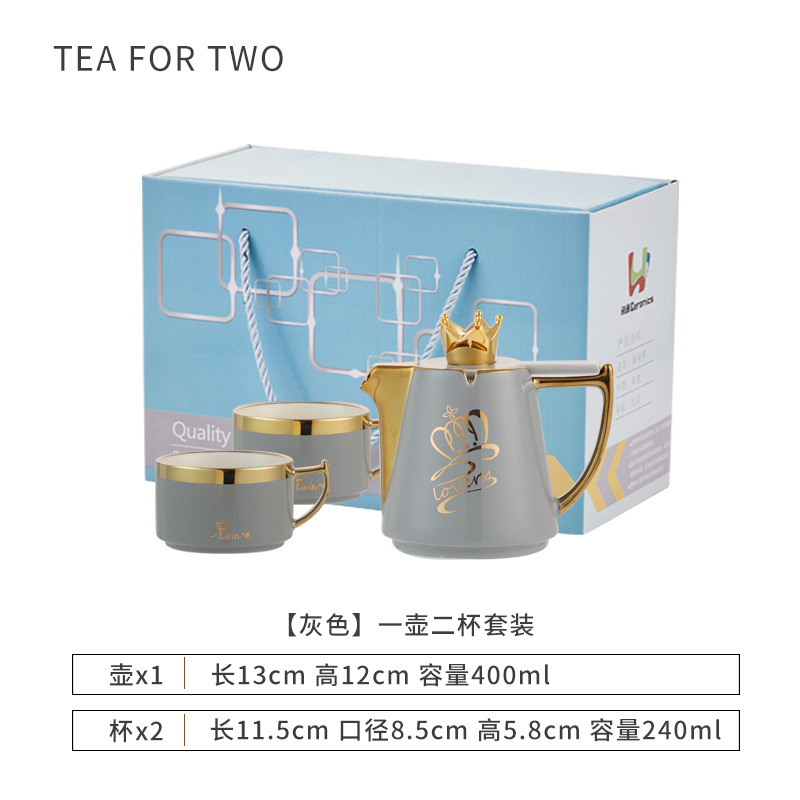 Tetera casa de estilo Nórdico juego té cerámica con la mano regalo Taza Té corona pareja juego apoyo logo taza café