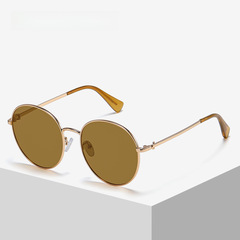 新款金屬偏光鏡 潮流圓框女士太陽鏡潮系百搭墨鏡女士眼鏡高級感