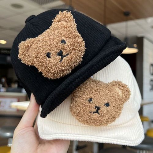Korean baby hat spring and autumn soft brim infant and toddler baseball cap men and women children velvet winter warm hat 